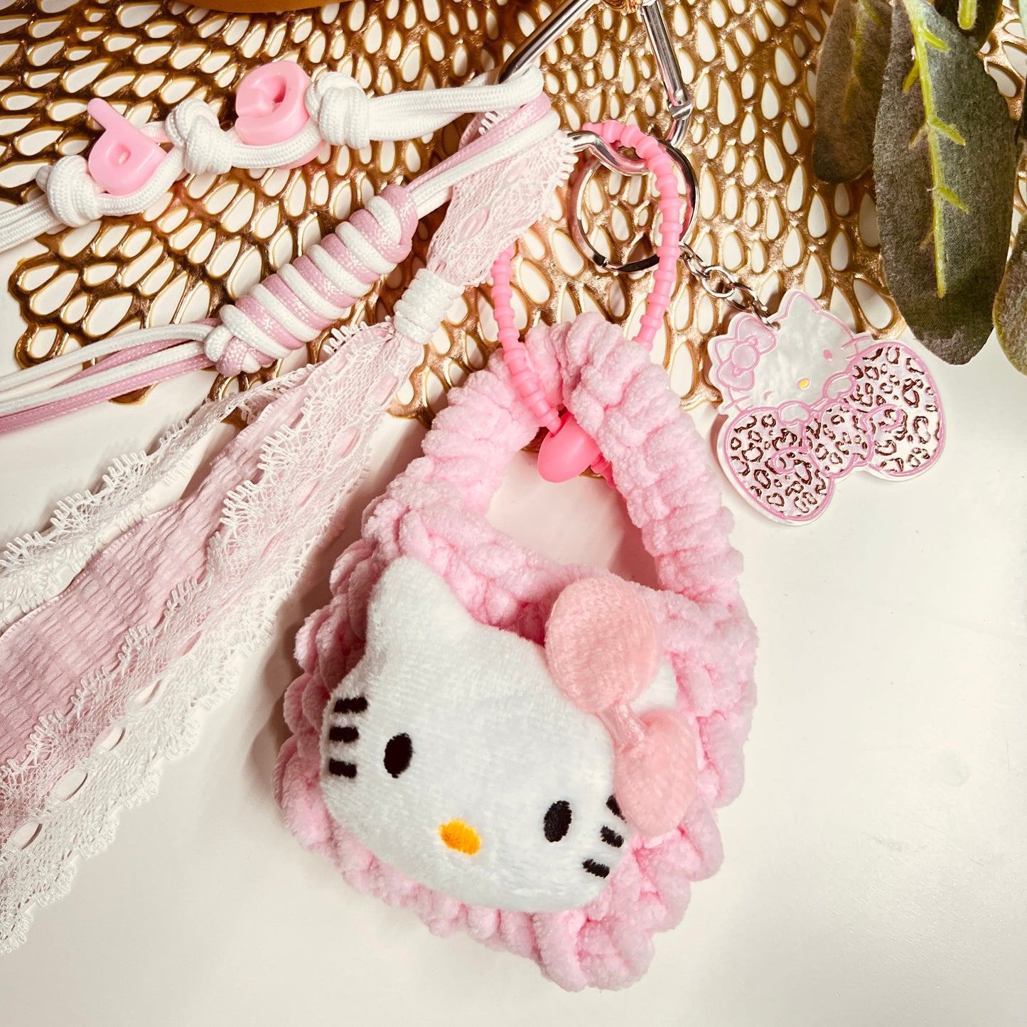 HANDMADE BAG CHARMS ~ KITTY BAG