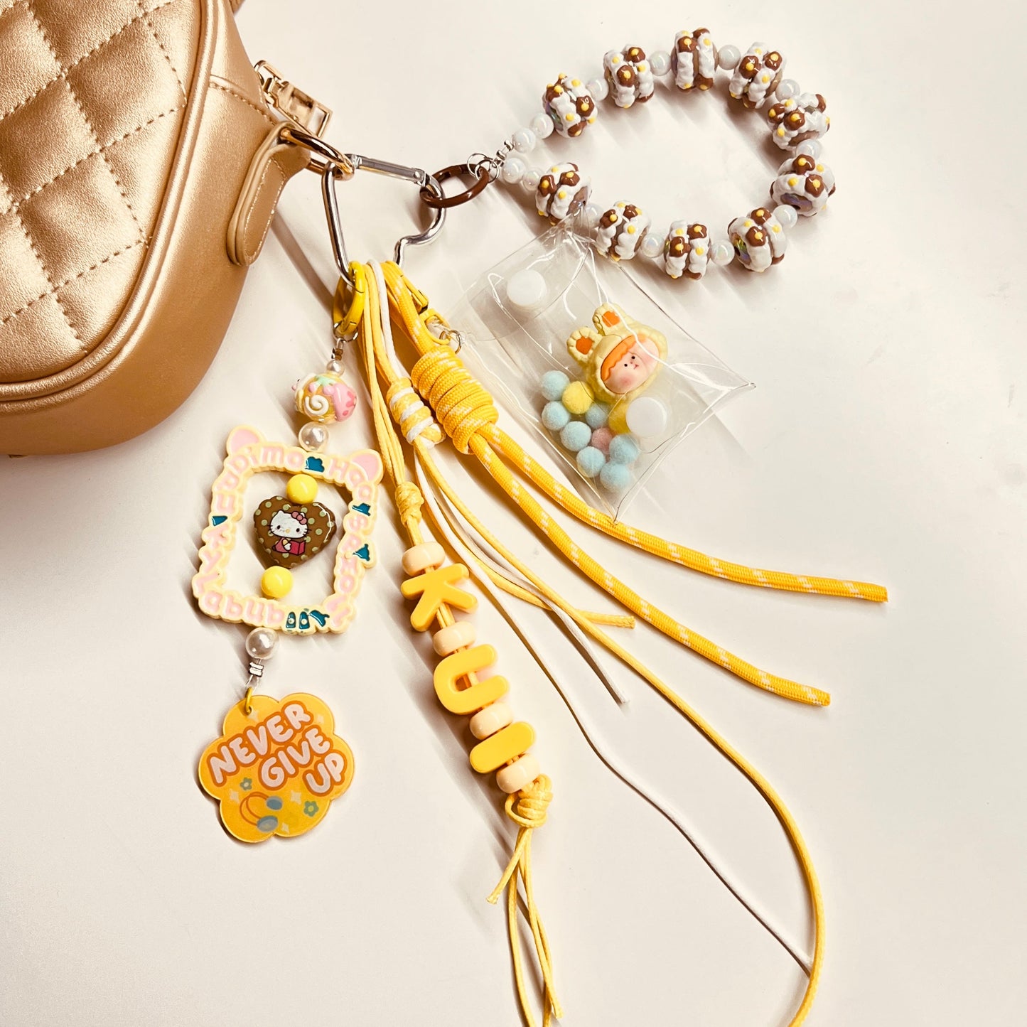 HANDMADE BAG CHARMS ~ KID BUNNY/HAND PAINTED BEADS (Copy)