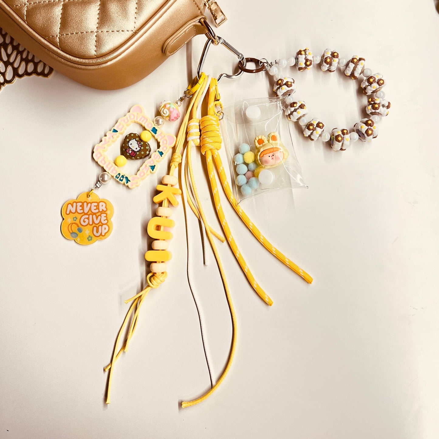 HANDMADE BAG CHARMS ~ KID BUNNY/HAND PAINTED BEADS (Copy)