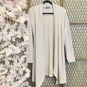 Urban Ribbed Open Cardigan OATMEAL