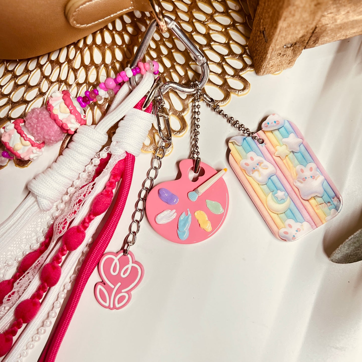 HANDMADE BAG CHARMS ~ PAINTS CHARM