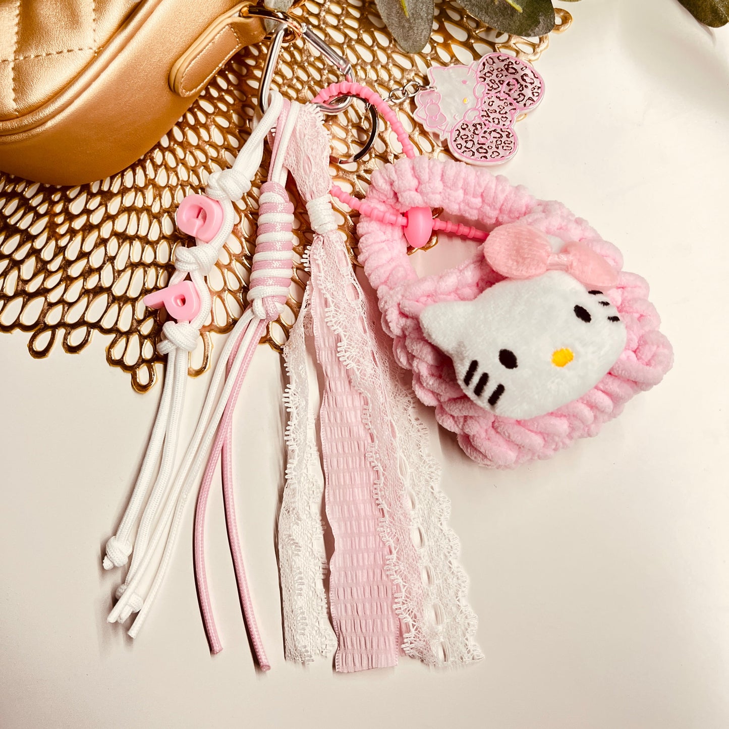 HANDMADE BAG CHARMS ~ KITTY BAG