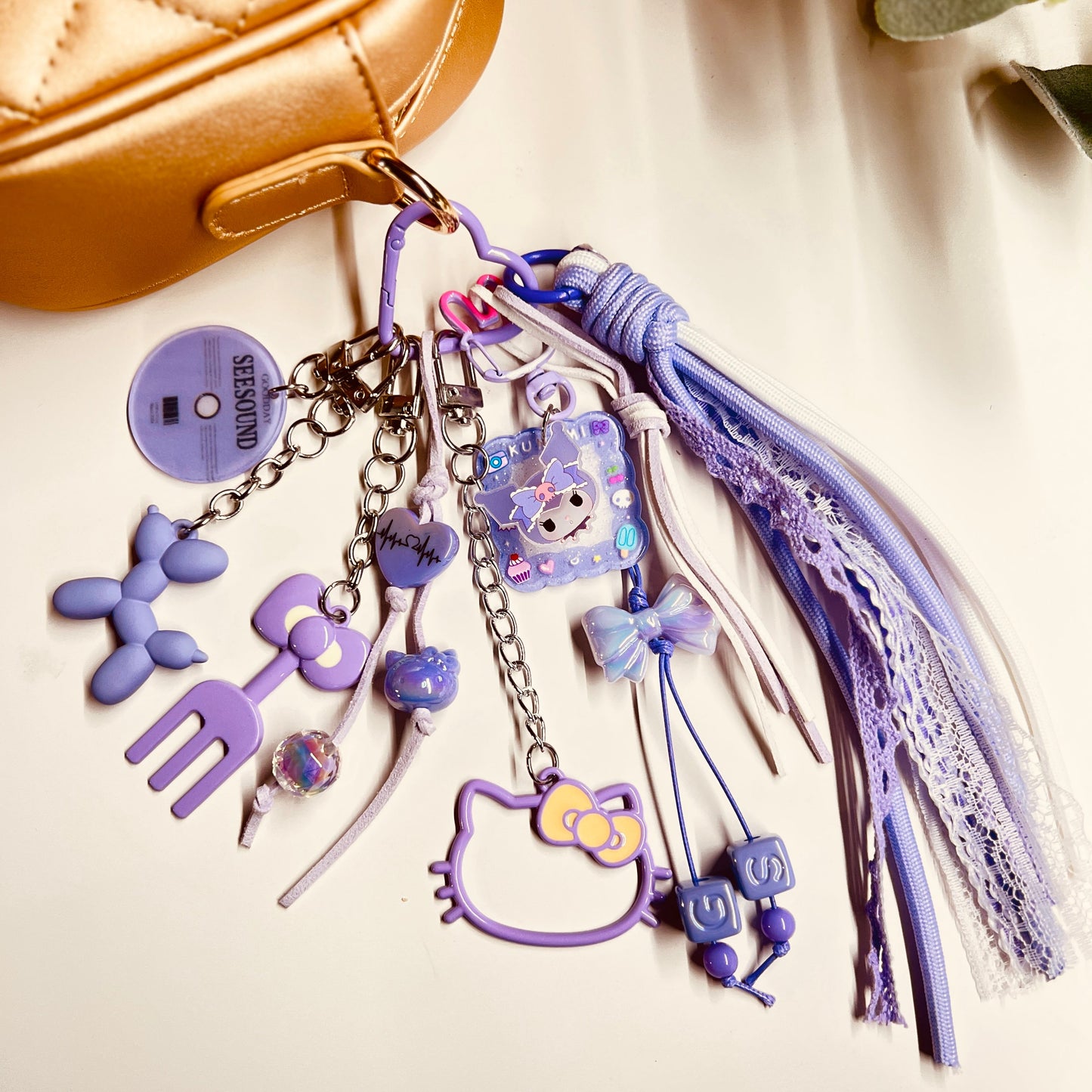 HANDMADE BAG CHARMS ~ PURPLE 13 ~