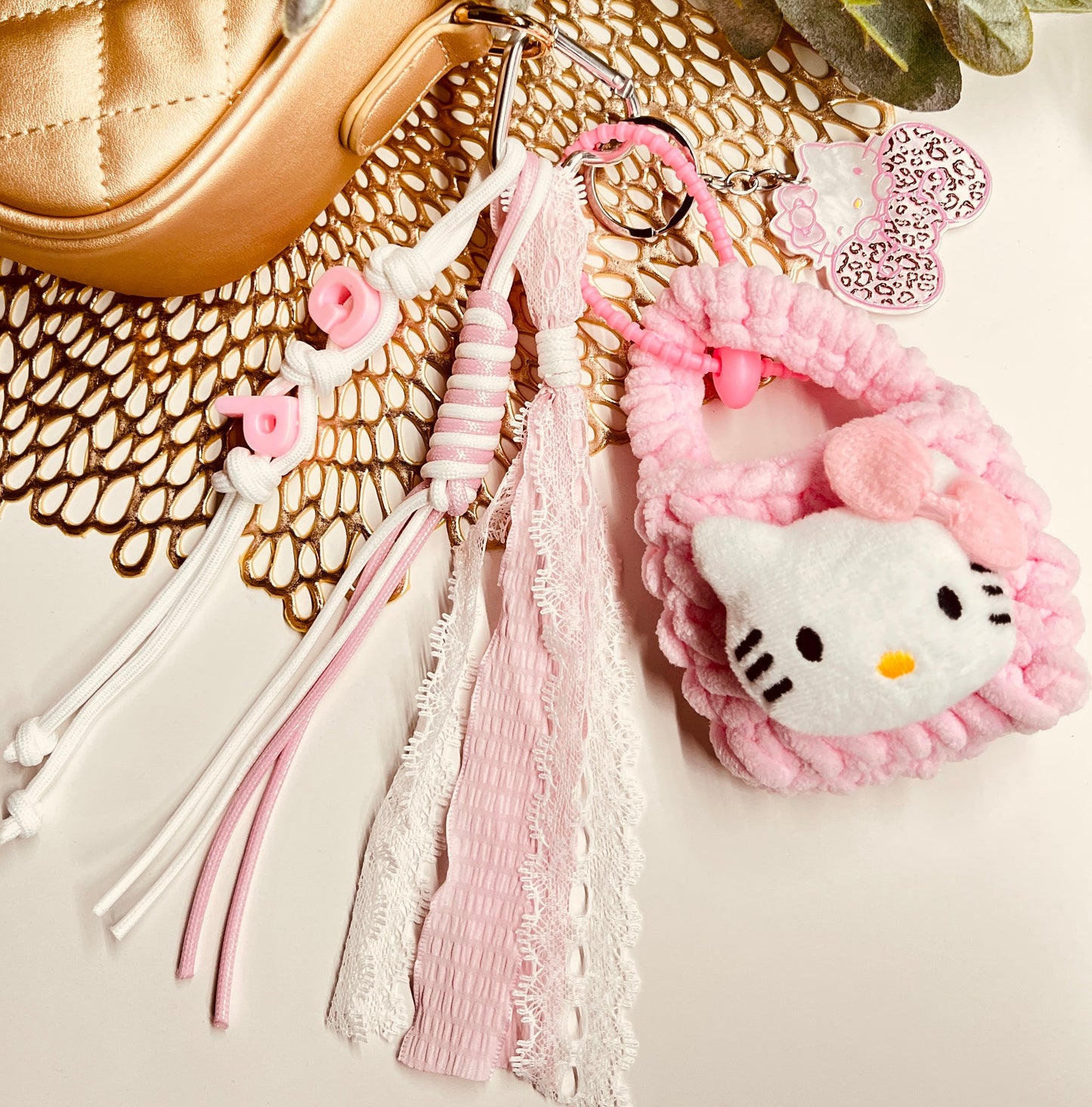 HANDMADE BAG CHARMS ~ KITTY BAG