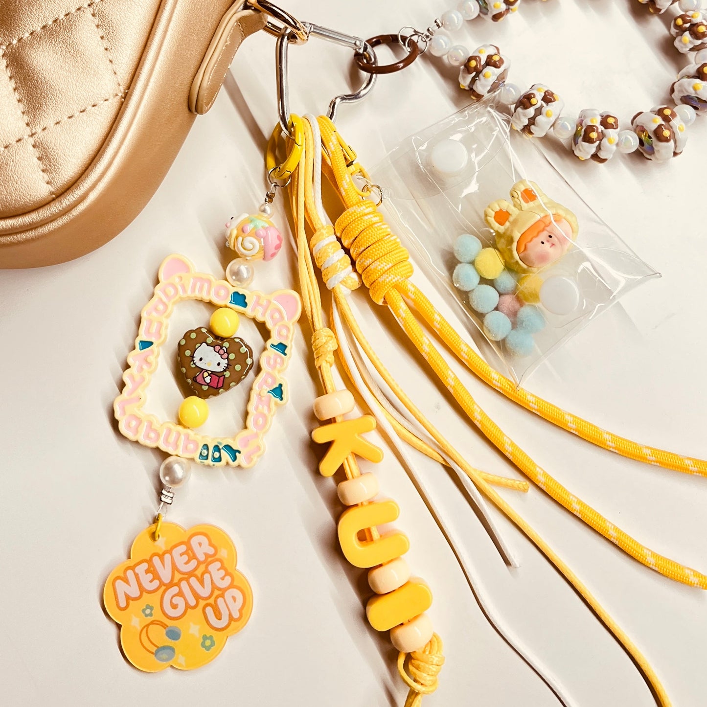 HANDMADE BAG CHARMS ~ KID BUNNY/HAND PAINTED BEADS (Copy)